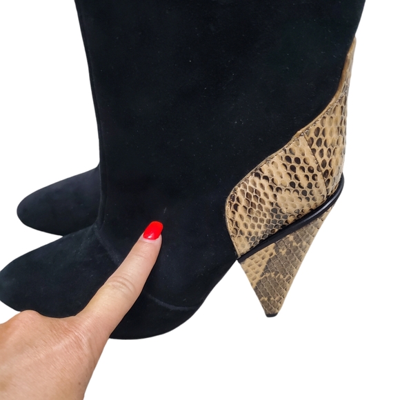 NWOT See by Chloe | Molly Suede Snake Heeled Booties Slouch 5.5 - Picture 8 of 10